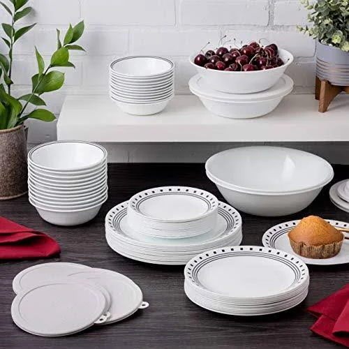 Corelle City Block 78-Piece Dinnerware Set, Service for 12