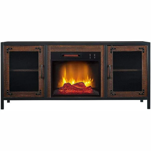 HearthPro 54 inch Media Electric Fireplace with Full Metal Frame Sp6556-of - Brown