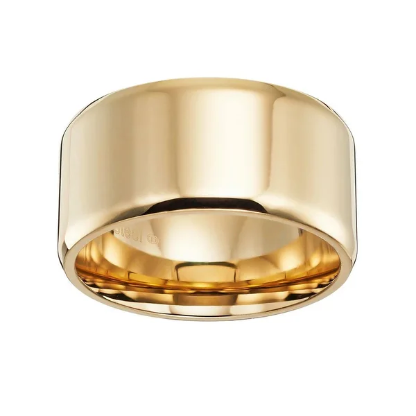 Lovemark 14K Gold-Over-Stainless Steel Men's Wedding Band - Size: 12.50, Grey