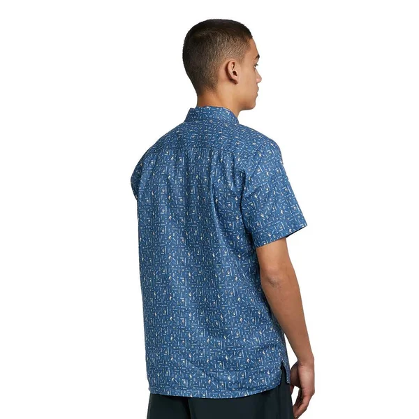 Patagonia Back Step Shirt - Swamp Stamp Multi - Pigeon Blue - S - Men