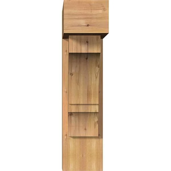 Ekena Millwork 1461972 7 1/2x22W x 22x22D x 30x22H Balboa Block Smooth Bracket w/ Offset Brace - Western Red Cedar