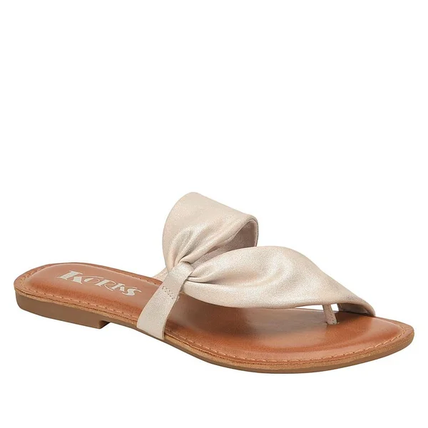 Korks Rachelle Sandal - Women's - Silver Metallic Faux Leather - Flat