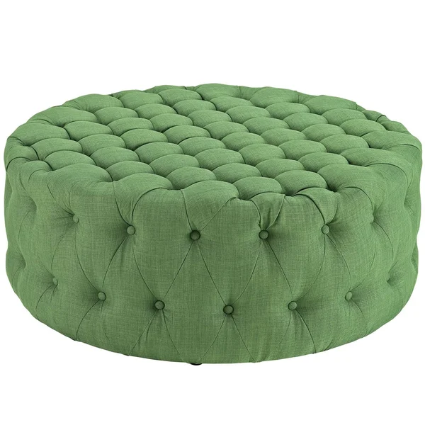 Modway Amour Beige Upholstered Fabric Ottoman