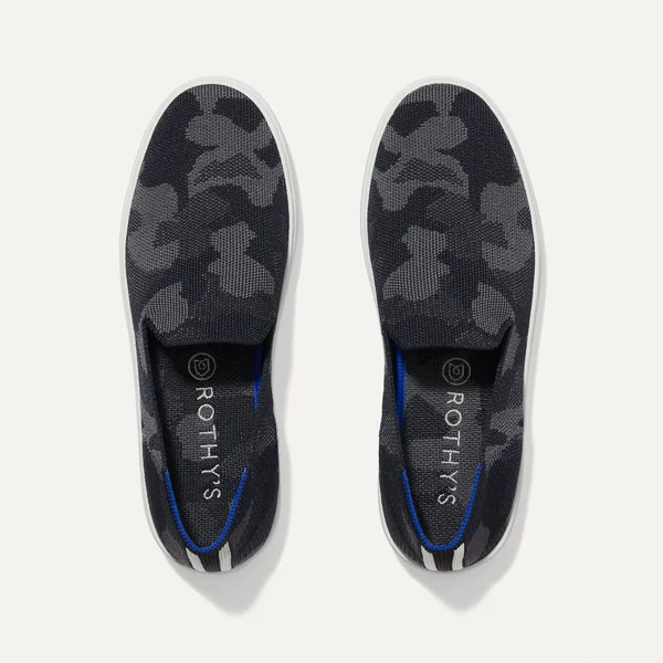 Rothy&s Grey Slip-On Sneakers, Grey Camo, Size 11.5