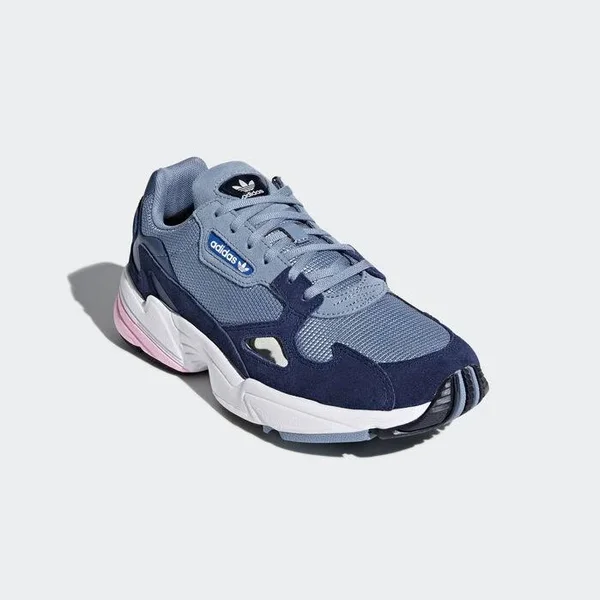 Adidas Women's Originals Falcon Suede Casual Shoes - Raw Grey/Light Pink, 8.5