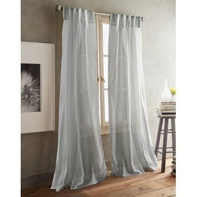 Paradox Solid Sheer Pinch Pleat Curtain Panels DKNY Curtain Color: Silver - Size per Panel: 35" W x 108" L