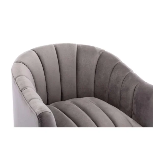 Modern 28.00x22 Wide Tufted Velvet Barrel Chair with Metal Legs, Fabric - Pink