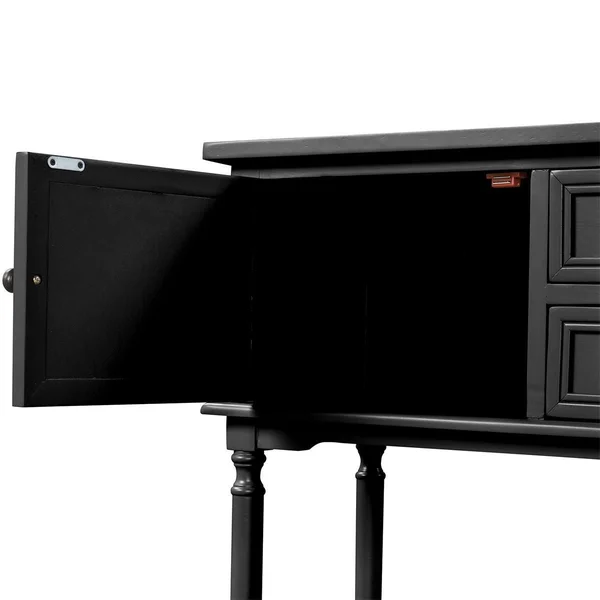 Merax Rusitic Console Table Sofa Table with 2 Drawers, 2 Cabinets and 1 Shelf - Navy Blue