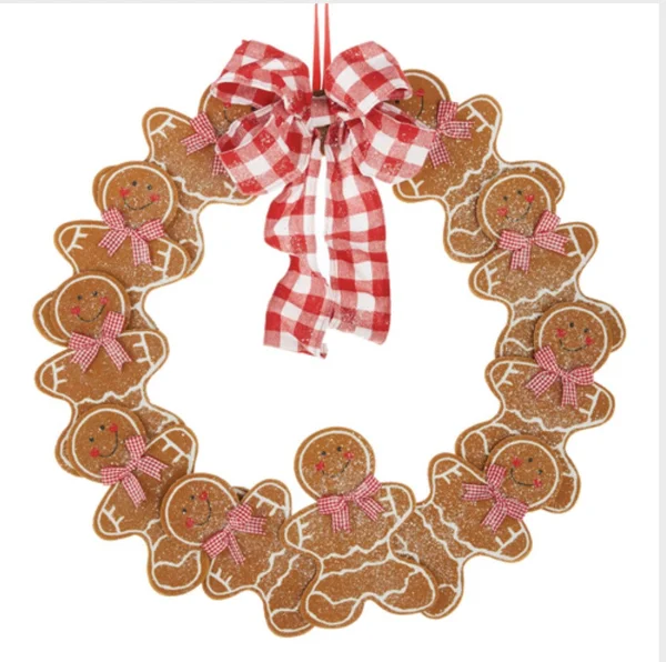 Gingerbread Man Wreath - 26 inch - Raz