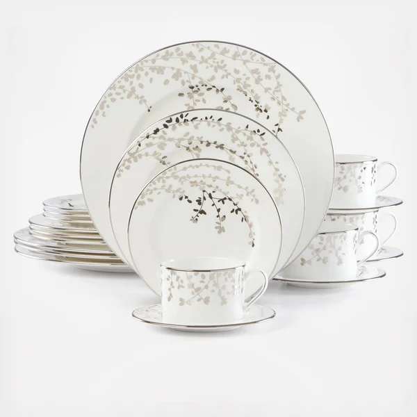 Kate Spade New York Gardner Street Platinum 20-Piece Dinnerware Set