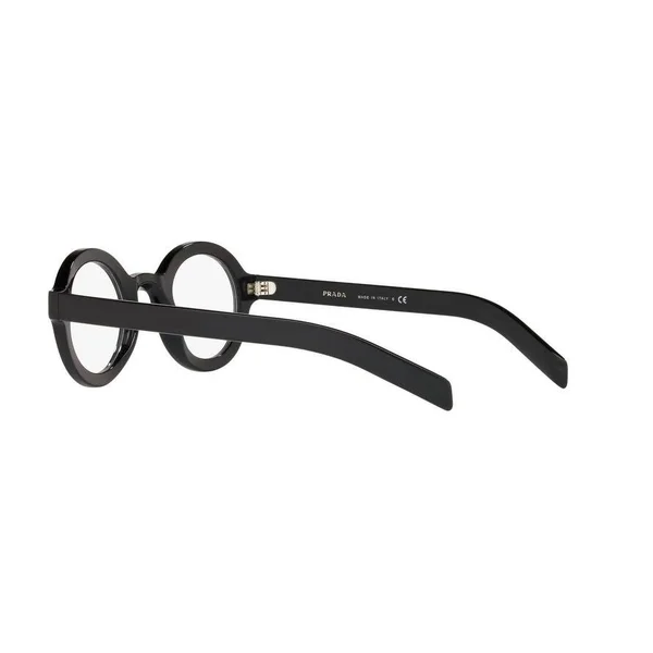 Prada CONCEPTUAL PR01XV Round Eyeglasses For Men, 43-26-145, 1AB1O1-BLACK