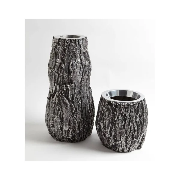 Global Views Oak Vase-Black Antique, Small