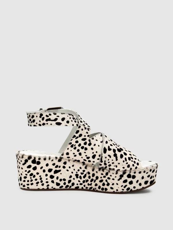 Matisse Runaway Women's Platform, Black, White Spot, 8 M