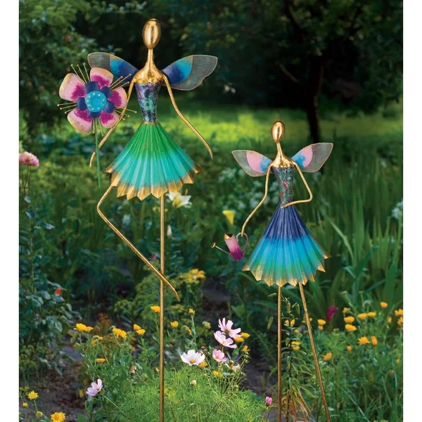 Regal Art & Gift 12226 Fairy Decor-Flower Garden Stake, Orange