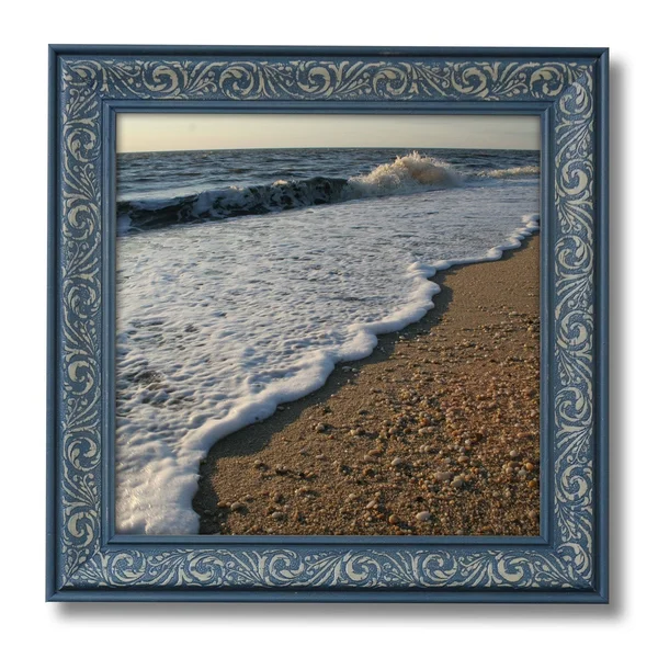 Modern Baroque Embossed Frame in Dusty Blue, 10x22 x 10x22
