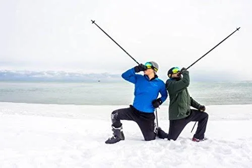 Whiski Poles Are High Performance Ski Pole Flasks Holding 16 oz + Free Collapsible Funnel + Stickers! - Matte Black, 120 cm, 48