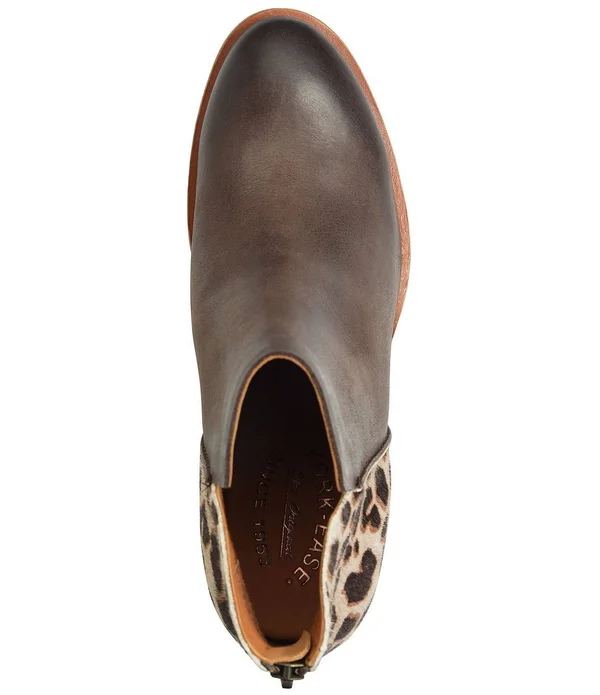 Kork-Ease Chandra Leather Giraffe Print Calf Hair Block Heel Booties - 11M
