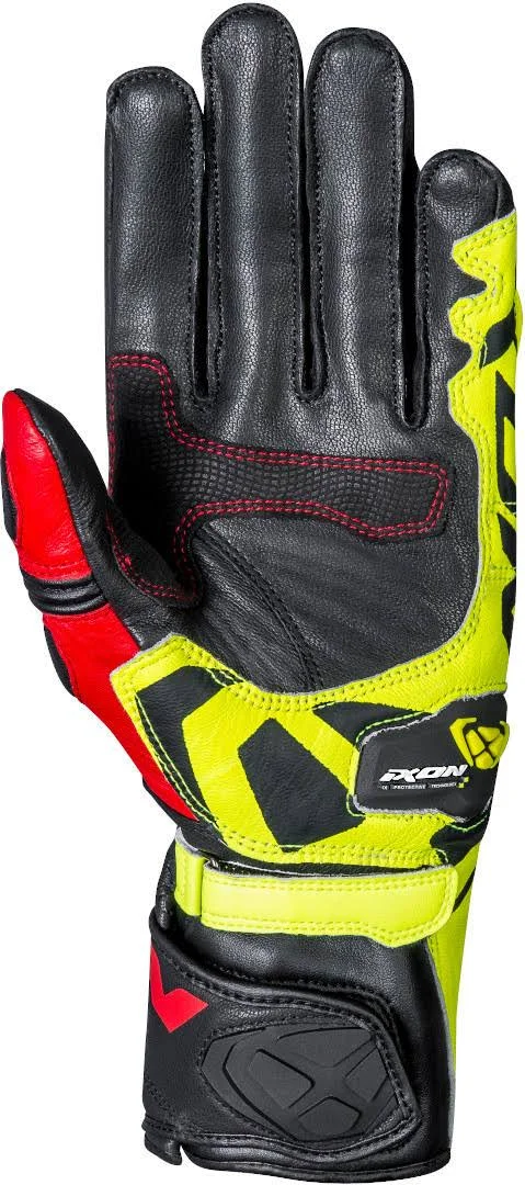 Ixon RS Circuit-R Motorcycle Gloves, black-red-yellow, Size M