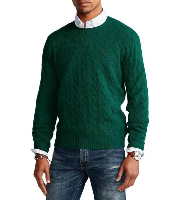 Polo Ralph Lauren Men's Cable Wool-Cashmere Sweater - New Forest