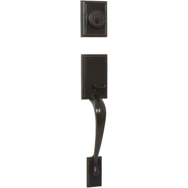 Delaney Hardware Kellington Tuscany Bronze Single Cylinder Deadbolt Entry Door Handleset, 240612