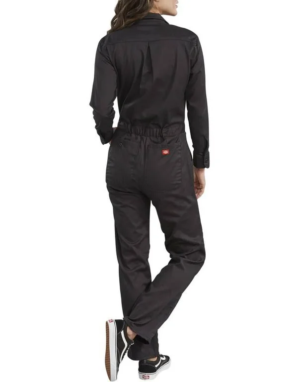Dickies Women's Long Sleeve Cotton Twill Coverall, Black