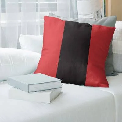 Washington Hockey Striped Throw Pillow East Urban Home Color: Red/Black, Size: 20 x 20, City: Carolina