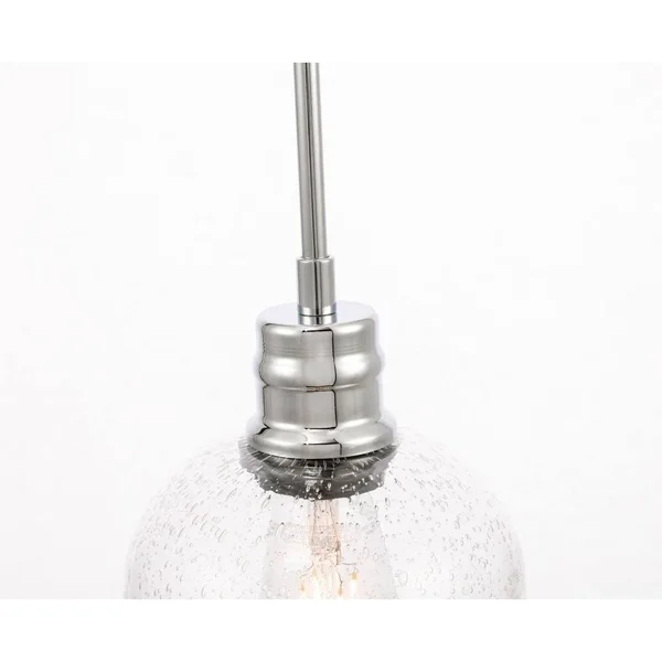 Ivy Terrace Candie 6-Inch 1-Light Clear Glass Pendant - Size: Chrome