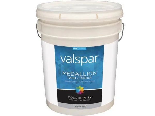 Valspar 1402 Interior Latex Wall Paint - Flat, Tint Base, 5 Gal Pail
