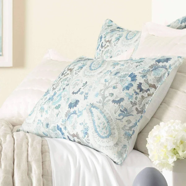 Pine Cone Hill - Ines Linen Blue Sham - Standard