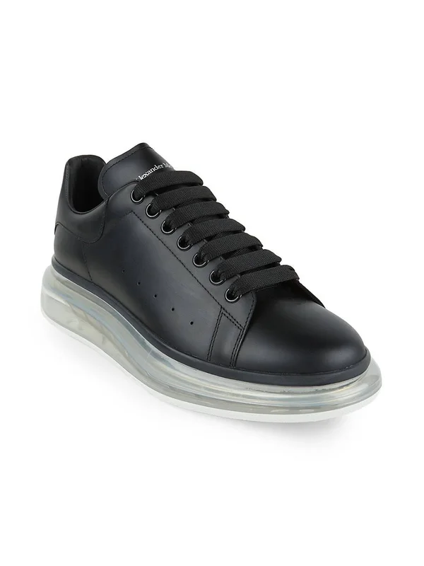 Alexander McQueen Men's Oversized Clear-Sole Sneakers White