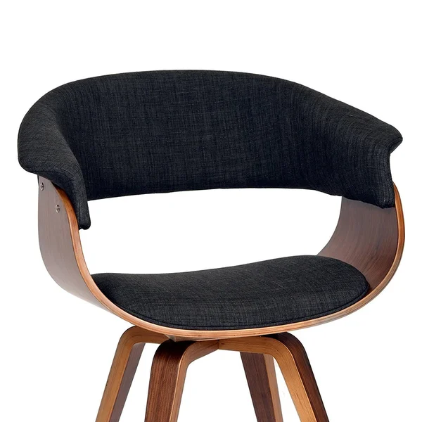 Armen Living Summer Chair in Charcoal Fabric and Walnut Wood Finish