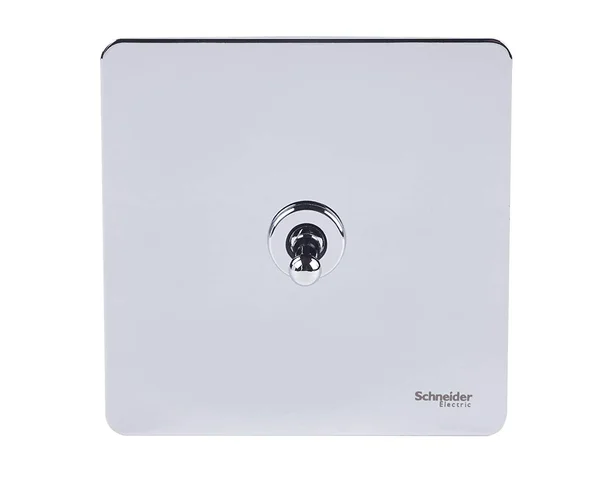 Schneider Electric Ultimate Screwless Flat Plate - Single Toggle 2 Way Light Switch, 16AX, GU1412TPC, Polished Chrome