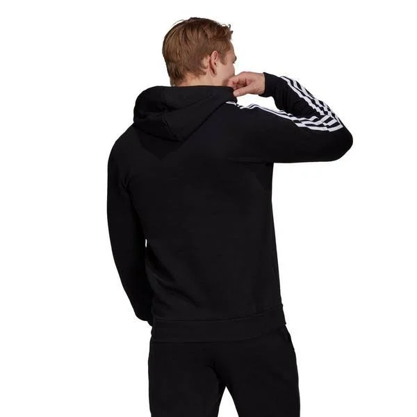 Adidas Men's Essentials Logo Hoodie - Black/White - Size XLT