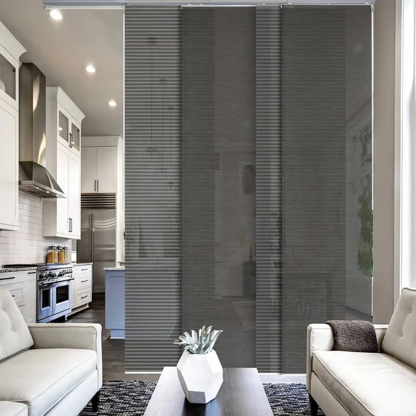 GoDear Design Moon Light Filtering Adjustable Sliding Window Panel Track with 23 in. Slates Upto 86 in. W x 96 in. L