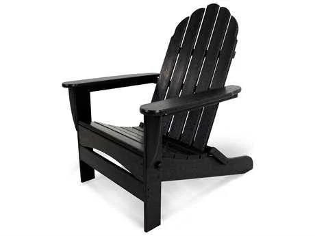 POLYWOOD Black Traditional Garden Bar Arm Chair