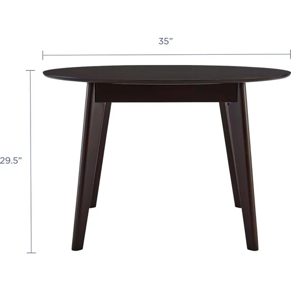 Modway Vision 35x22 Round Dining Table in Cappuccino