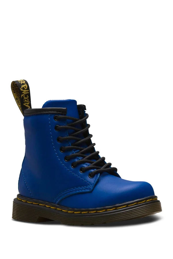 Infant Dr. Martens Brooklee Boot - Kids Unisex, Size: 7 M, Blue Romario Waxy Leather