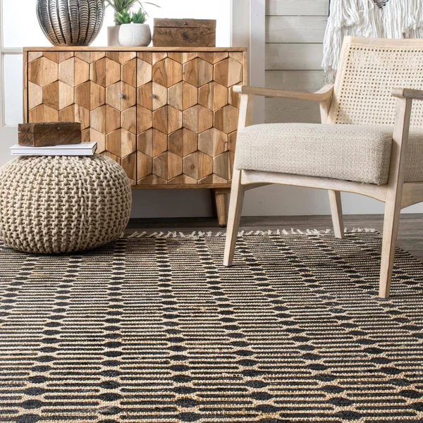 nuLOOM Lavena Printed Winged Trellis Area Rug - Black, 4x6 ft