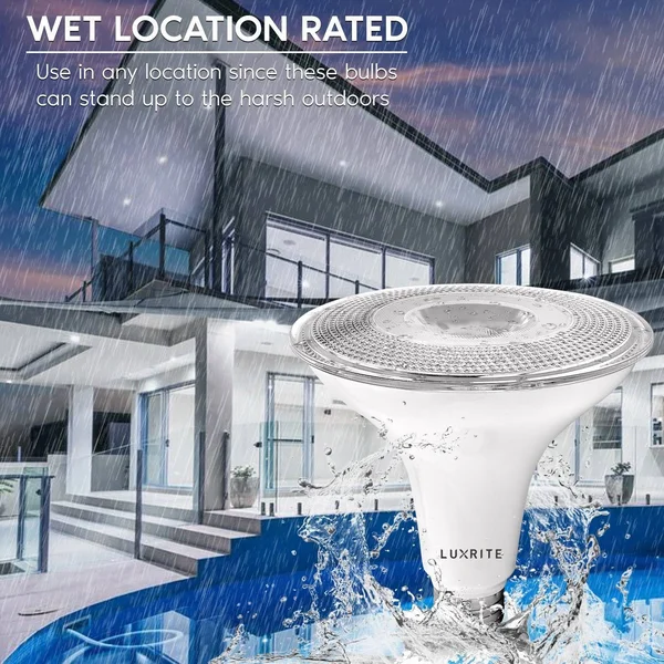 Luxrite 12 Pack LED PAR38 Flood Light Bulb 1250 Lumens 15W Dimmable Wet Rated E26 Base UL Listed - 2700K (warm White)
