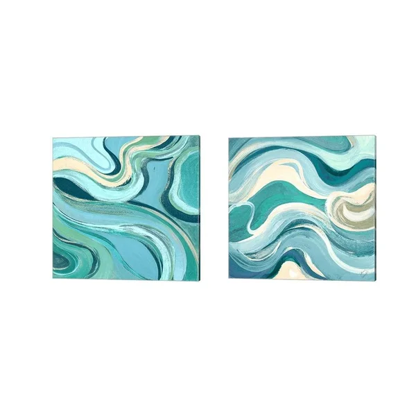 Curving Waves by Lanie Loreth - Canvas Art (Set of 2) Ivy Bronx