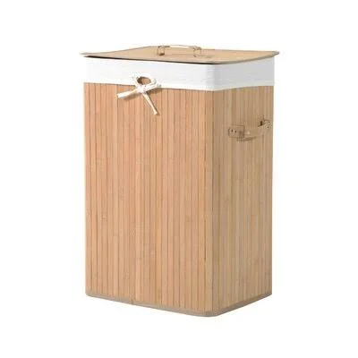 Single Lattice Bamboo Folding Laundry Hamper Bay Isle Home Color: Light Brown