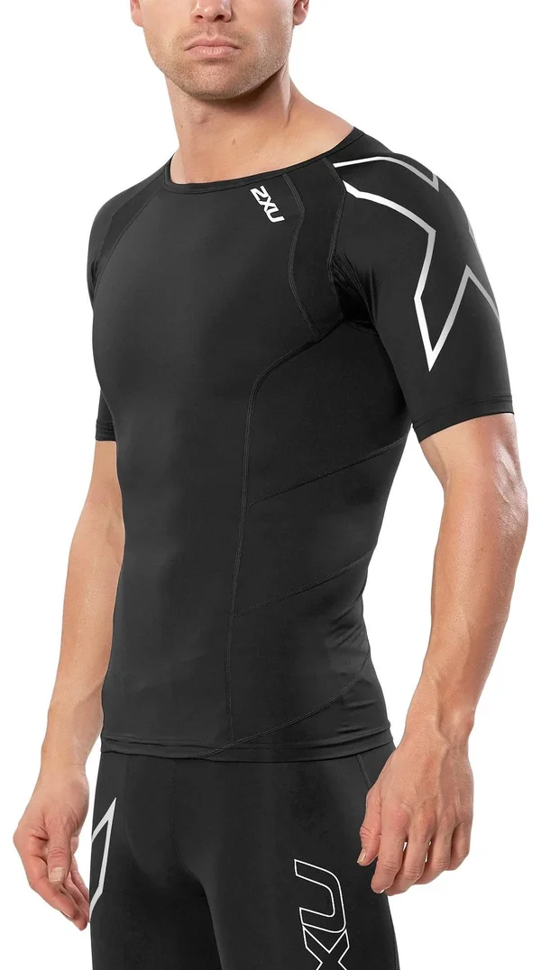 2XU Compression Short Sleeve Men's Top - Black Silver