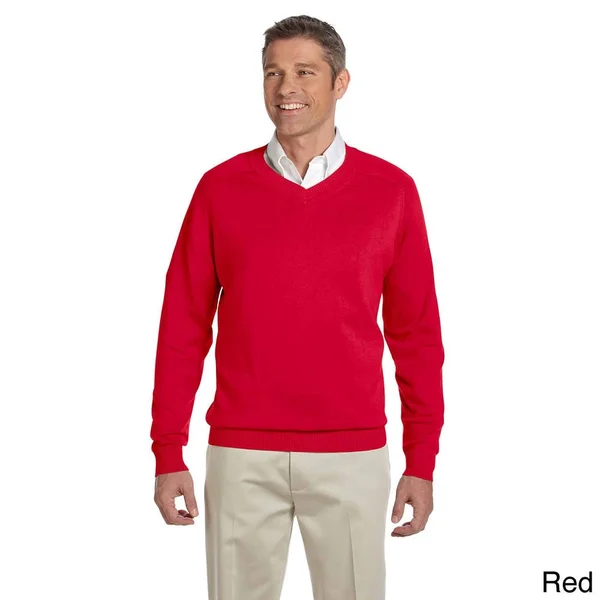 Devon & Jones Men's Cotton Long-Sleeve V-Neck Sweater Black 4XL