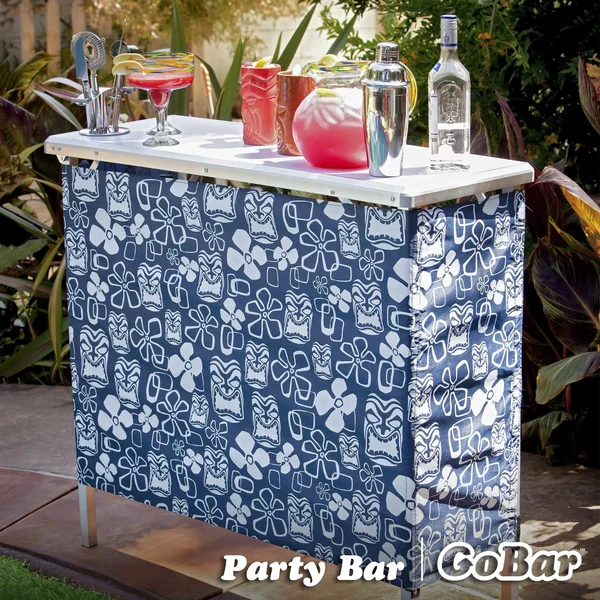 Gopong Portable High Top Party Bar Includes 3 Front Skirts and Carrying Case