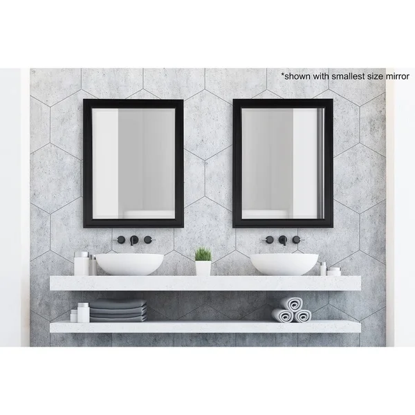 DesignOvation Bosc Framed Wall Mirror, 27.5x39.5, White