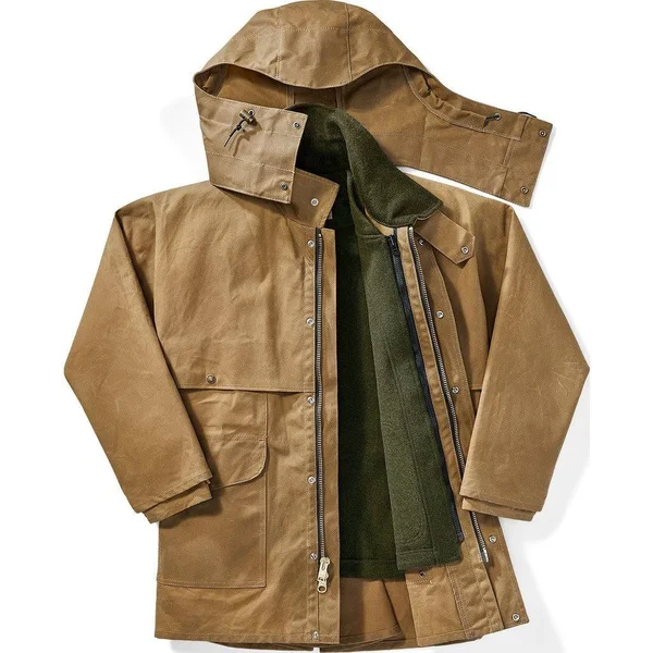 Filson Tin Cloth Alaska Fit Packer Coat, Dark Tan, Xs