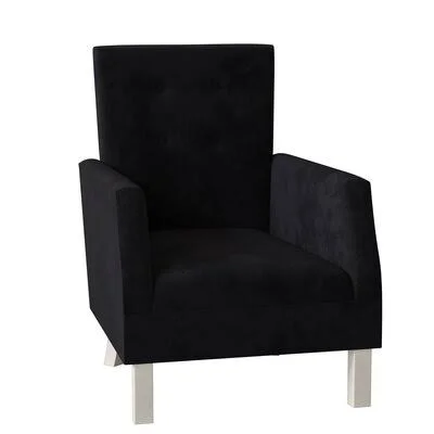 Gloria Armchair Uniquely Furnished Body Fabric: Greece Domino - Leg Color: Antique White