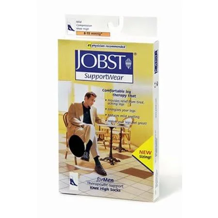Jobst for Men 8 - 15 mmHg Closed Toe Knee High Mild Support Socks - Navy - Large