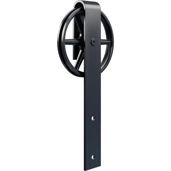 Premium Wagon Wheel Roller Hanger w/ Bolts for Barn Door for 2 1/4x22 Doors, Dark Gray