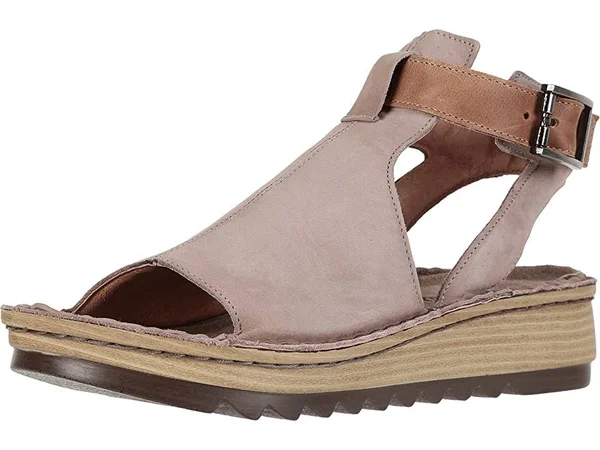 Naot Women's Verbena, Stone Nubuck Latte Brown Leather Size: 39 M